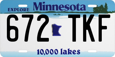MN license plate 672TKF