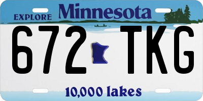 MN license plate 672TKG