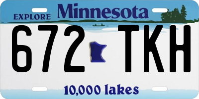 MN license plate 672TKH