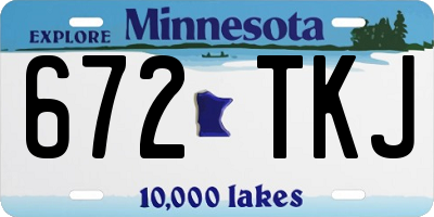 MN license plate 672TKJ
