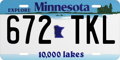 MN license plate 672TKL