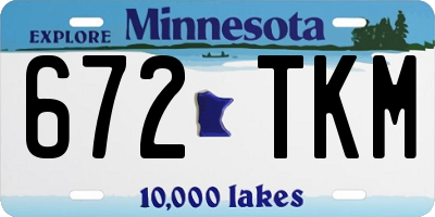 MN license plate 672TKM