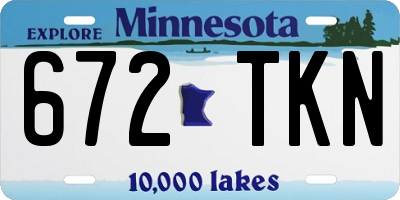 MN license plate 672TKN
