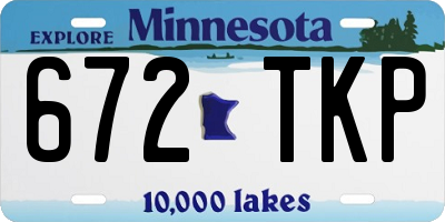 MN license plate 672TKP