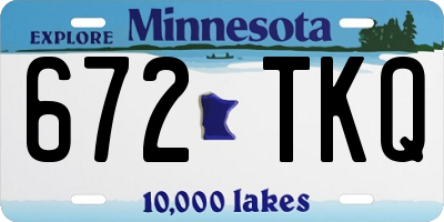MN license plate 672TKQ
