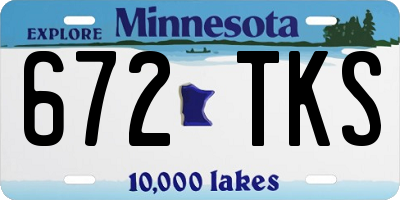 MN license plate 672TKS