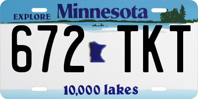 MN license plate 672TKT