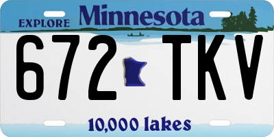 MN license plate 672TKV