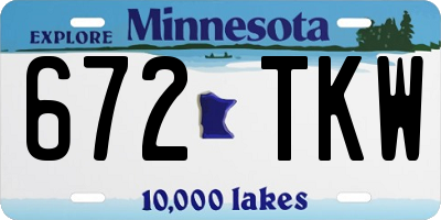 MN license plate 672TKW