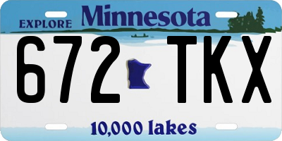 MN license plate 672TKX