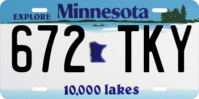 MN license plate 672TKY