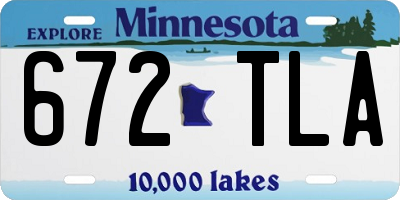 MN license plate 672TLA