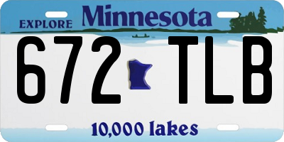 MN license plate 672TLB