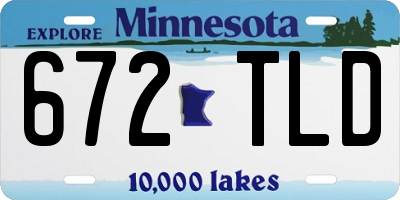 MN license plate 672TLD