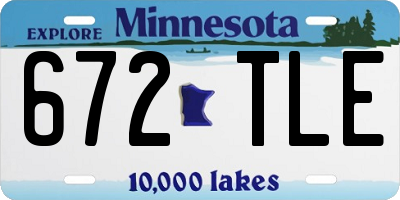 MN license plate 672TLE