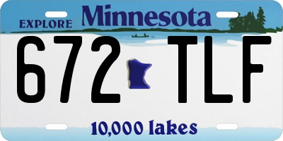 MN license plate 672TLF