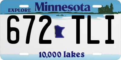 MN license plate 672TLI