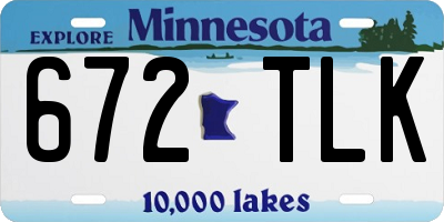MN license plate 672TLK
