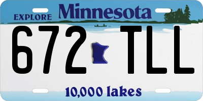 MN license plate 672TLL