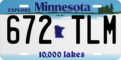 MN license plate 672TLM