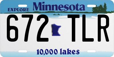 MN license plate 672TLR