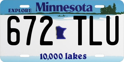 MN license plate 672TLU