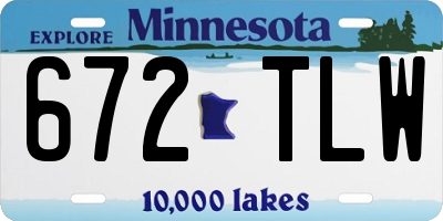MN license plate 672TLW
