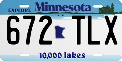 MN license plate 672TLX