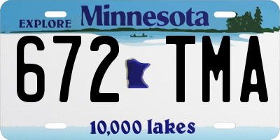 MN license plate 672TMA