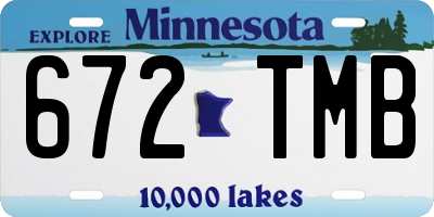 MN license plate 672TMB