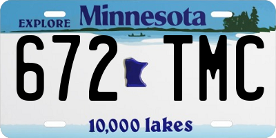 MN license plate 672TMC