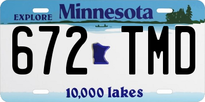 MN license plate 672TMD