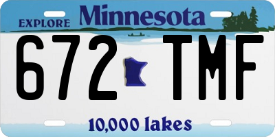 MN license plate 672TMF