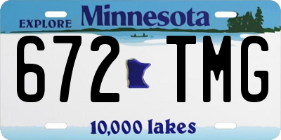 MN license plate 672TMG