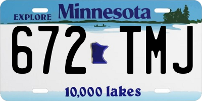 MN license plate 672TMJ