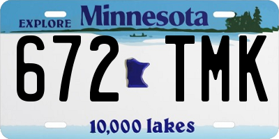 MN license plate 672TMK
