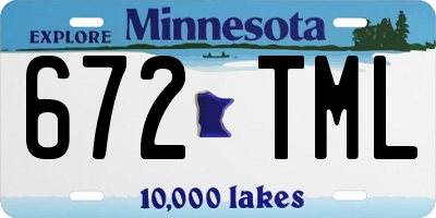 MN license plate 672TML