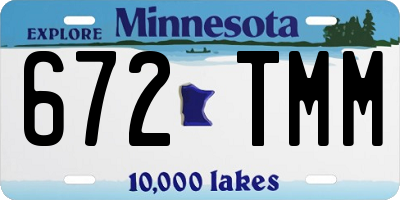 MN license plate 672TMM