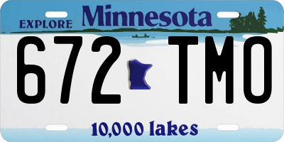 MN license plate 672TMO