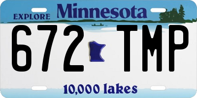 MN license plate 672TMP