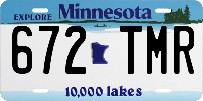 MN license plate 672TMR