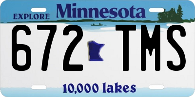 MN license plate 672TMS