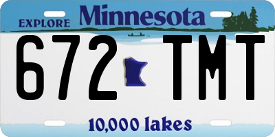 MN license plate 672TMT