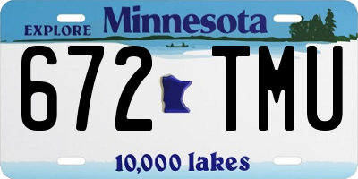 MN license plate 672TMU