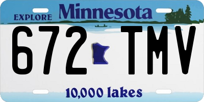 MN license plate 672TMV