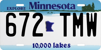 MN license plate 672TMW