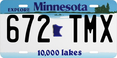 MN license plate 672TMX