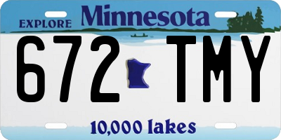 MN license plate 672TMY