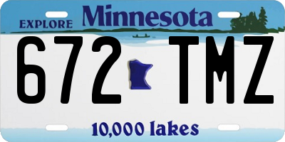 MN license plate 672TMZ