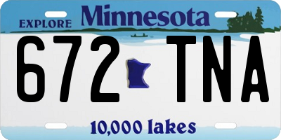 MN license plate 672TNA